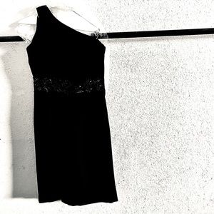 One-shoulder little black dress